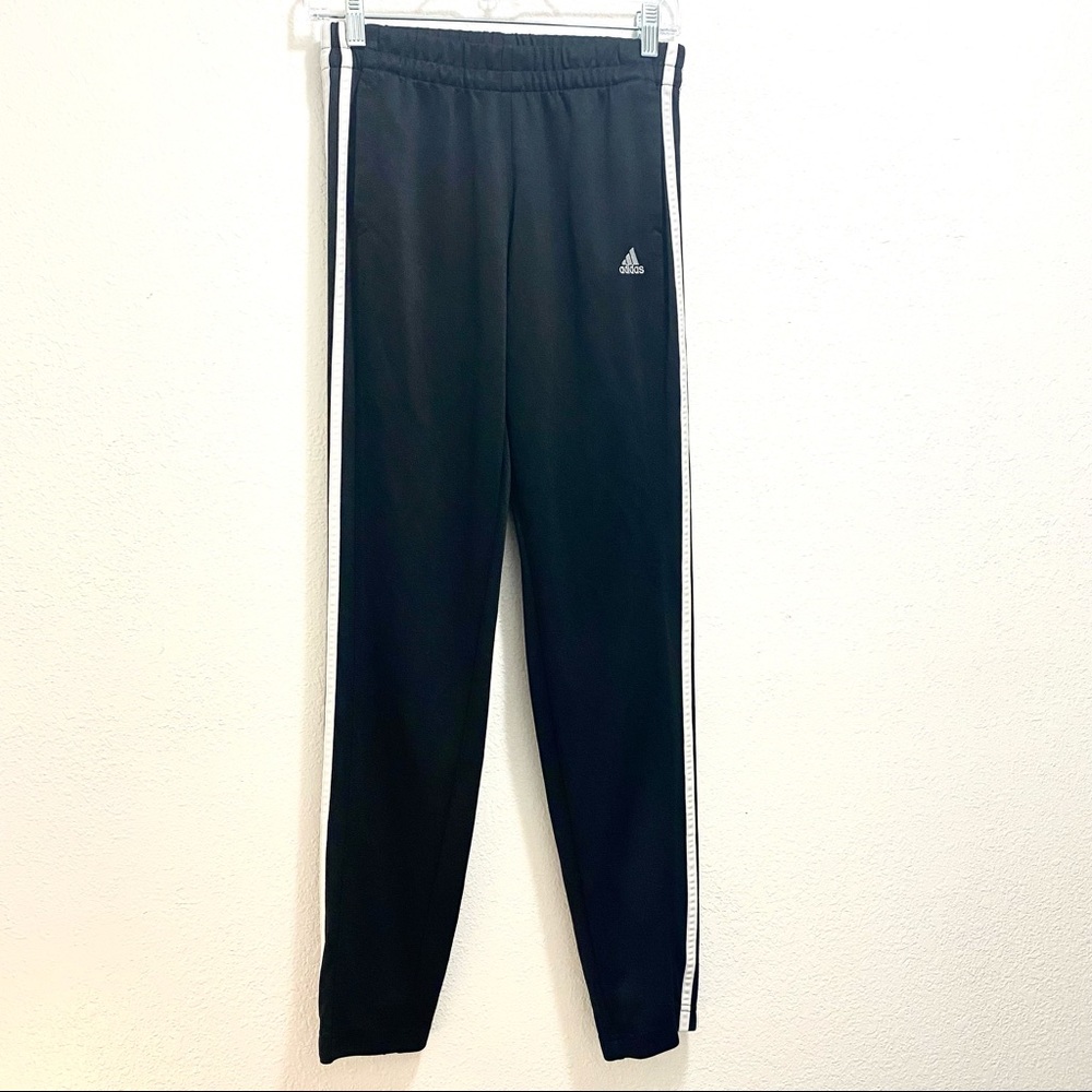 Adidas Women’s S 3 Stripes Jogger Track Black White Zipper Ankle Pants S87551